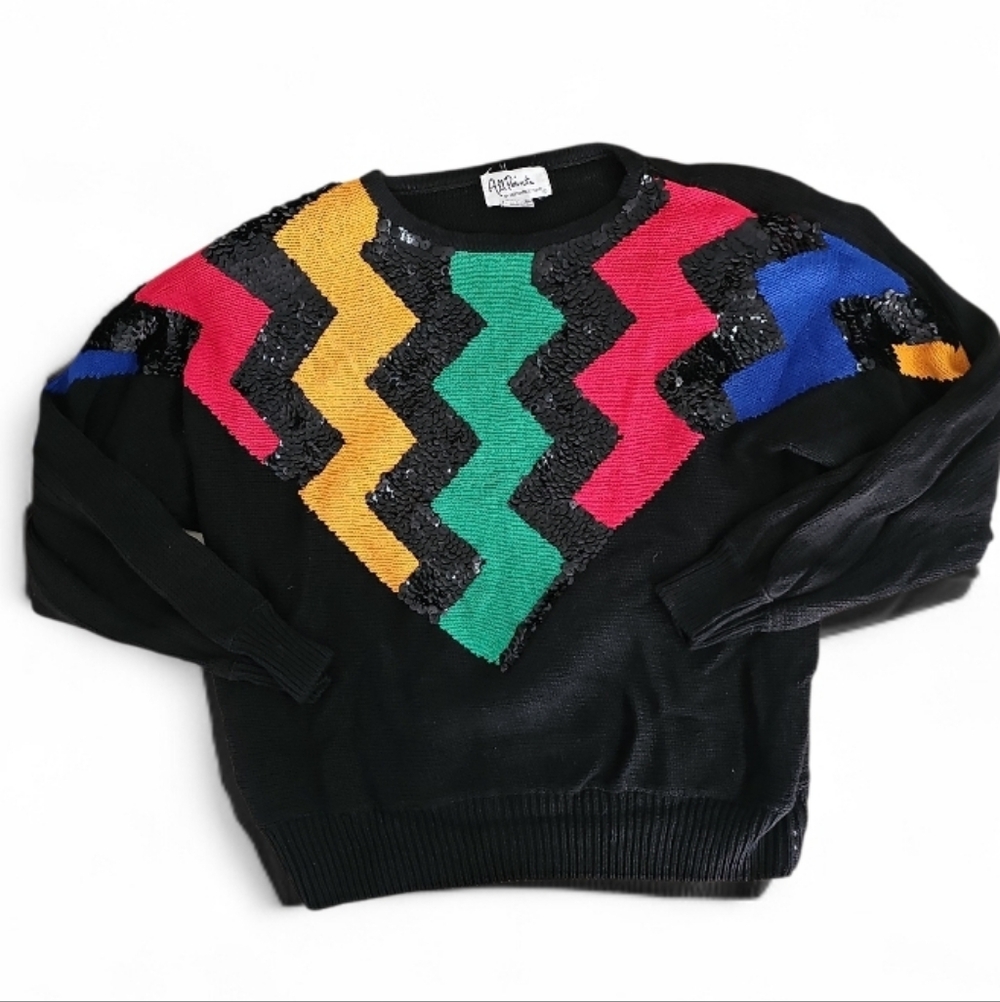 All Points By Reference Point Sequin Zigzag Sweat… - image 3